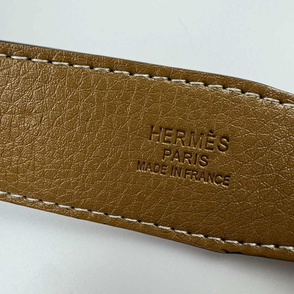 Hermès Constance H Belt Reversible Black/Brown Leather Silver Buckle Size 110
